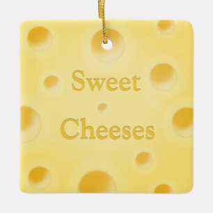 "Say Cheeses" Zwitserse Kaas Slice Gepersonaliseer Keramisch Ornament
