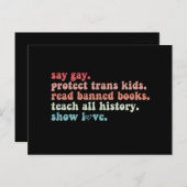 Say Gay Protect Trans Kinder Lees verboden boeken  Briefkaart (Voorkant / Achterkant)
