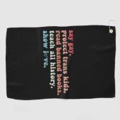 Say Gay Protect Trans Kinder Lees verboden boeken  Golfhanddoek (Horizontaal)