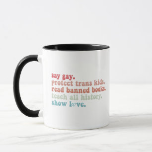 Say Gay Protect Trans Kinder Lees verboden boeken Mok