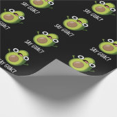 Say Guac Funny Avocado Pun Dark BG Cadeaupapier (Hoek)