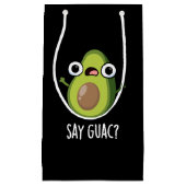 Say Guac Funny Avocado Pun Dark BG Klein Cadeauzakje (Voorkant)