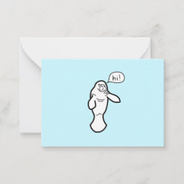 Say Hi Manatee Note Kaart Notitiekaartje