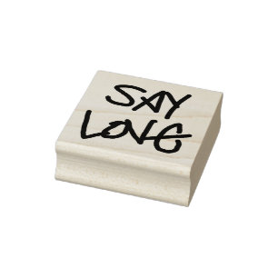 "Say Love"-houtstempel, op Scott geïnspireerde te Rubberstempel