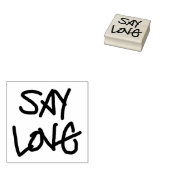 "Say Love" houtstempel, Scott-geïnspireerde tekst Rubberstempel (Gestempeld)