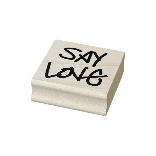 "Say Love" houtstempel, Scott-geïnspireerde tekst Rubberstempel (Stempel)