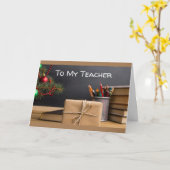 SAY MERRY CHRISTMAS TEACHER W/CHALKBOARD KAART (Gele Bloem)