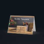 SAY MERRY CHRISTMAS TEACHER W/CHALKBOARD KAART<br><div class="desc">AL MIJN KAARTEN WORDEN GEMAAKT MET VERLIES EN IK WIL DAT IEDEREEN WEET DAT ZE "ALLEMAAL" KUNNEN WORDEN "SPECIAAL" GEMAAKT VOOR U IN SECONDEN DOOR EEN VAN DE VERSES BINNEN EN BUITEN TE VERANDEREN. BEDANKT VOOR OPSLAG MET 1 VAN MIJN 8 STORES!!!</div>