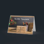 SAY MERRY CHRISTMAS TEACHER W/CHALKBOARD KAART<br><div class="desc">AL MIJN KAARTEN WORDEN GEMAAKT MET VERLIES EN IK WIL DAT IEDEREEN WEET DAT ZE "ALLEMAAL" KUNNEN WORDEN "SPECIAAL" GEMAAKT VOOR U IN SECONDEN DOOR EEN VAN DE VERSES BINNEN EN BUITEN TE VERANDEREN. BEDANKT VOOR OPSLAG MET 1 VAN MIJN 8 STORES!!!</div>