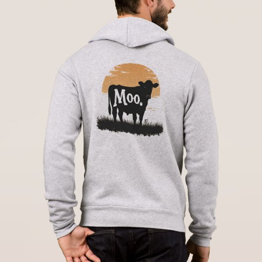 Say Moo - Schattigee Koe silhouet Hoodie (Achterkant)