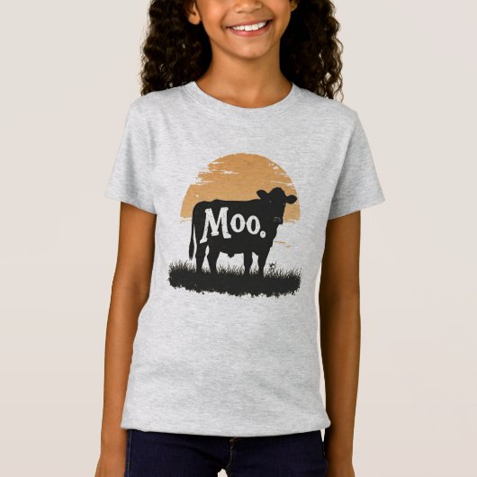 Say Moo - Schattigee Koe silhouet T-shirt (Voorkant)