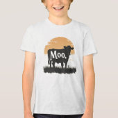 Say Moo - Schattigee Koe silhouet Tri-Blend Shirt (Voorkant)