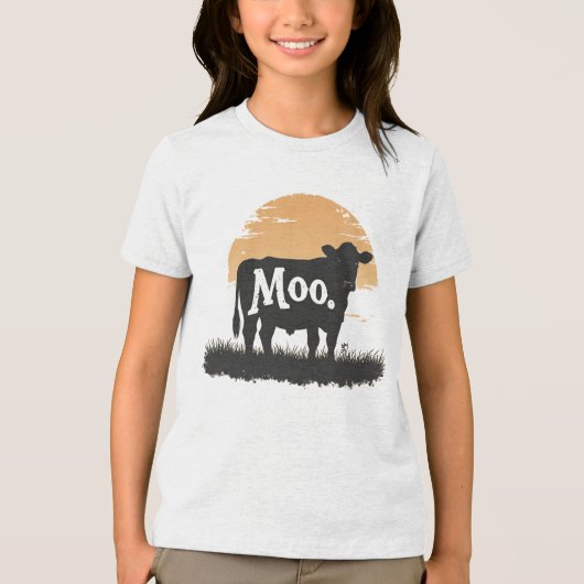 Say Moo - Schattigee Koe silhouet Tri-Blend Shirt (Voorkant)