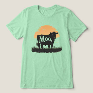 Say Moo - Schattigee Koe silhouet Tri-Blend Shirt