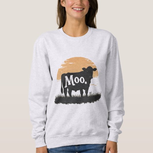 Say Moo - Schattigee Koe silhouet Trui (Voorkant)