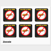 Say NO GMO Stiker 3"x3" Vierkante Sticker (Vel)