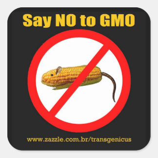 Say NO GMO Stiker 3"x3" Vierkante Sticker