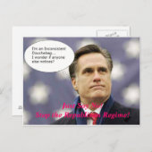 Say No Romney 2012 - And No to the GOP Regime! Briefkaart (Voorkant / Achterkant)
