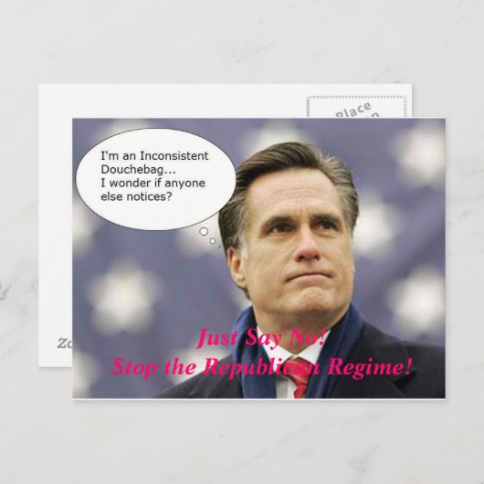 Say No Romney 2012 - And No to the GOP Regime! Briefkaart (Voorkant / Achterkant)