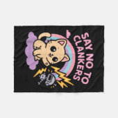 Say No To Clankers Anti Ai Robots Cute Kitten Rain Fleece Deken (Voorkant (Horizontaal))