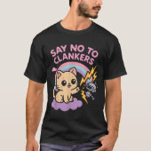 Say No To Clankers Anti Ai Robots Cute Kitten Rain T-shirt (Voorkant)