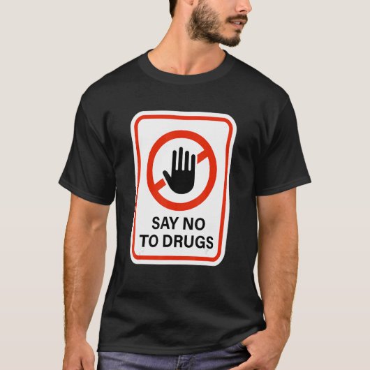 Say No To Drugs Stop Hand Sign For Red Ribbon Week T-shirt (Voorkant)