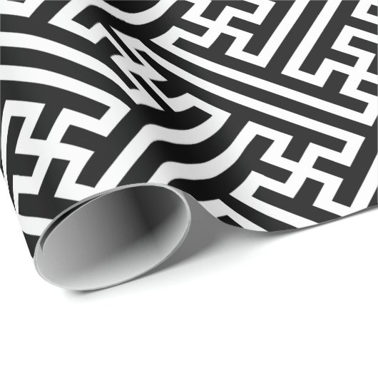 Sayagata bold japan traditioneel patroon witte str cadeaupapier (Rol Hoek)