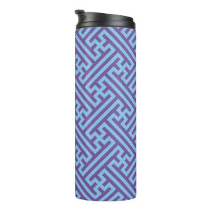 Sayagata motief, Japans, Paars en Blauw Thermosbeker