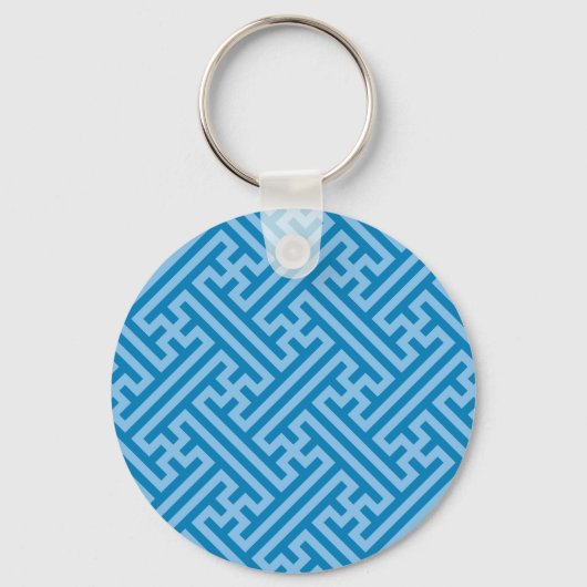Sayagata patroon, Japans, Blauw en Baby Blauw Sleutelhanger (Voorkant)