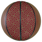 Sayagata patroon, Japans, Bourgogne en Goud Basketbal (Verticaal)