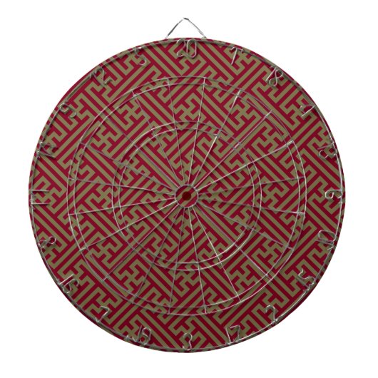 Sayagata patroon, Japans, Bourgogne en Goud Dartbord (Voorkant)