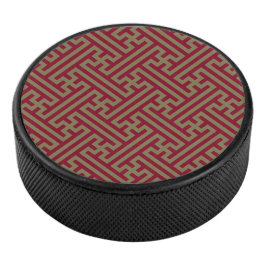 Sayagata patroon, Japans, Bourgogne en Goud Hockey Puck
