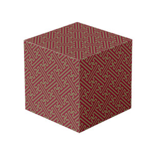 Sayagata patroon, Japans, Bourgogne en Goud Kubus