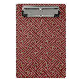 Sayagata patroon, Japans, Bourgogne en Goud Mini Klembord