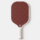 Sayagata patroon, Japans, Bourgogne en Goud Pickleball Paddle (Voorkant)