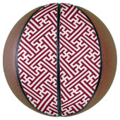 Sayagata patroon, Japans, Bourgogne en Wit Basketbal (Verticaal)