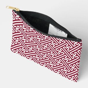 Sayagata patroon, Japans, Bourgogne en Wit Etui