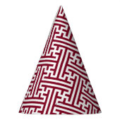 Sayagata patroon, Japans, Bourgogne en Wit Feesthoedjes (Links)