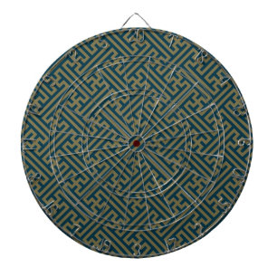 Sayagata patroon, Japans, Goud en Marine Blauw Dartbord
