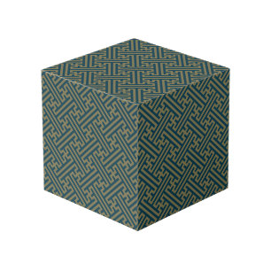 Sayagata patroon, Japans, Goud en Marine Blauw Kubus