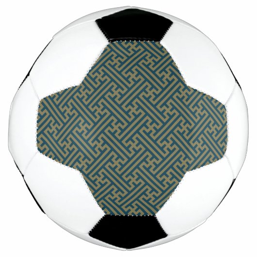 Sayagata patroon, Japans, Goud en Marine Blauw Voetbal (Voorkant)