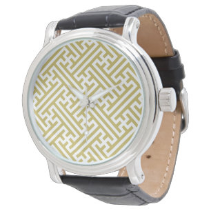 Sayagata patroon, Japans, Goud en Wit Horloge