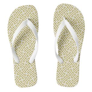 Sayagata patroon, Japans, Goud en Wit Teenslippers