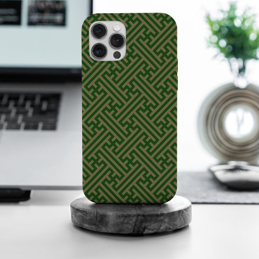 Sayagata patroon, Japans, Groen en Goud Case-Mate iPhone Case