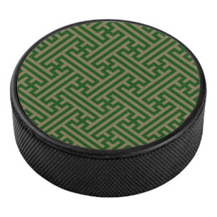 Sayagata patroon, Japans, Groen en Goud Hockey Puck