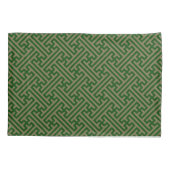 Sayagata patroon, Japans, Groen en Goud Kussensloop (Achterkant)