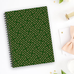 Sayagata patroon, Japans, Groen en Goud Notitieboek