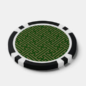 Sayagata patroon, Japans, Groen en Goud Poker Chips (Enkel)