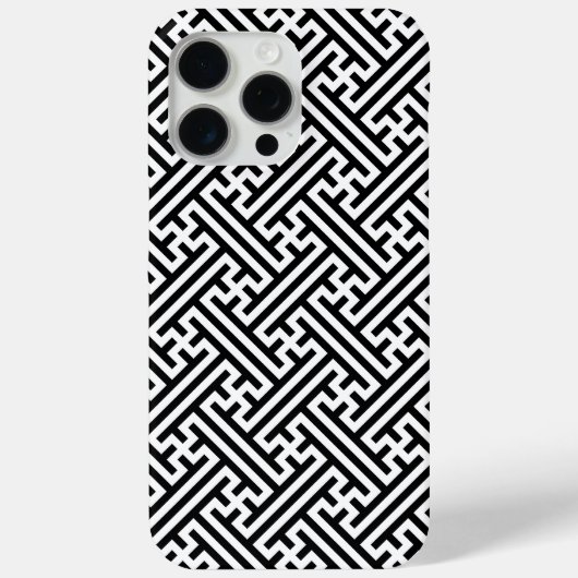Sayagata patroon, Japans, Zwart en Wit Case-Mate iPhone Case (Achterkant)