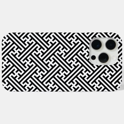 Sayagata patroon, Japans, Zwart en Wit Case-Mate iPhone Case (Achterkant (horizontaal))